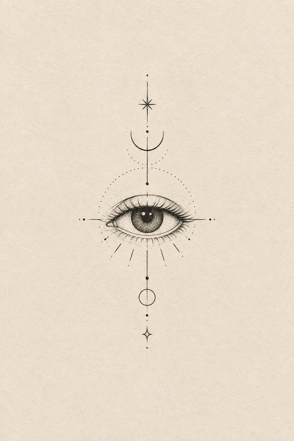 small black and white tattoos: Minimal eye concept