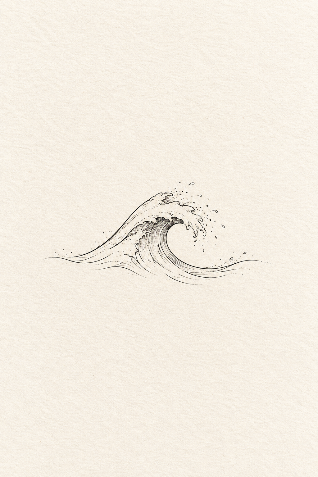small black and white tattoos: Small wave concept