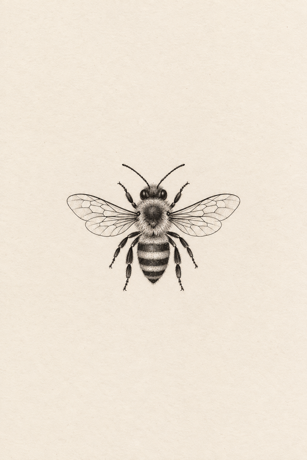 small black and white tattoos: Tiny bee concept