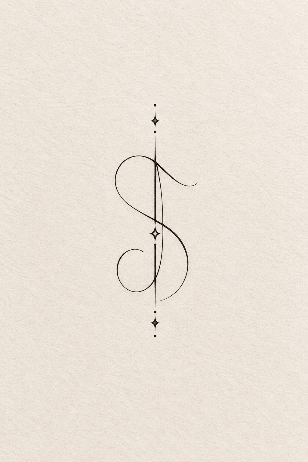small black and white tattoos: Delicate initial concept