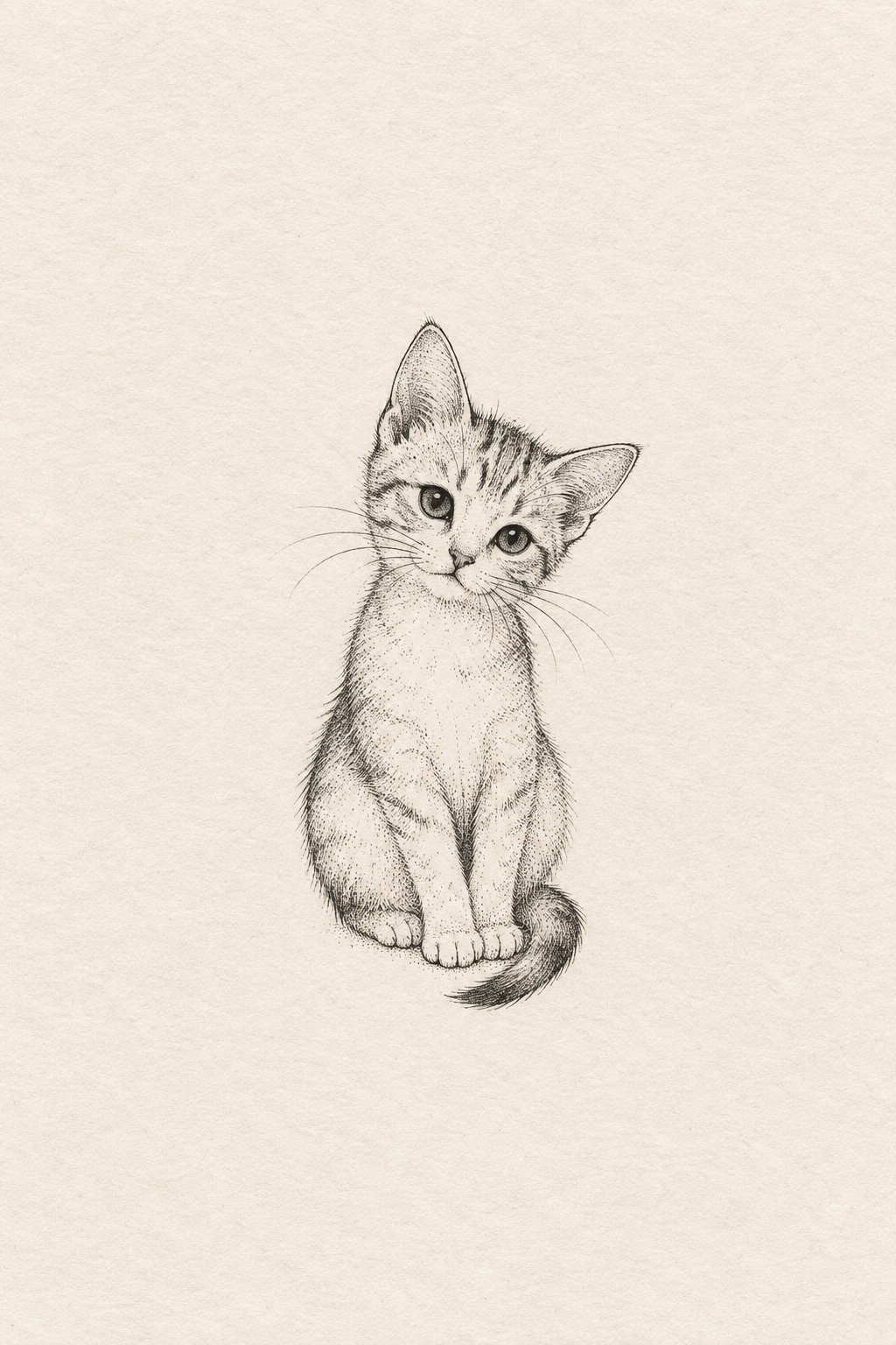 small black and white tattoos: Tiny cat concept