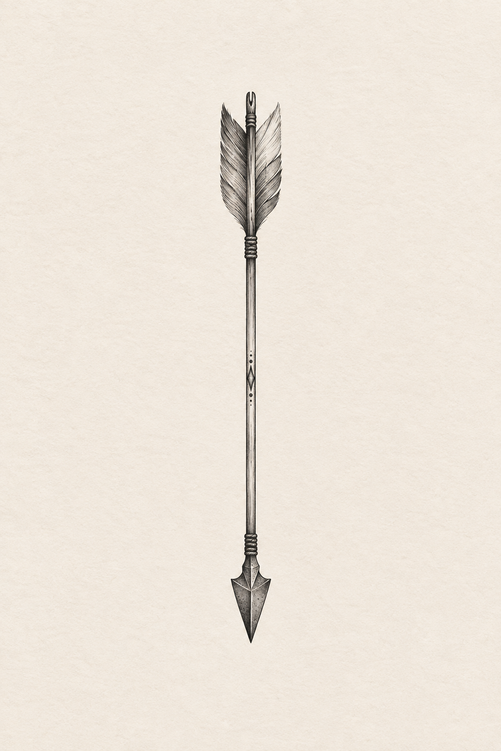 small black and white tattoos: Simple arrow concept