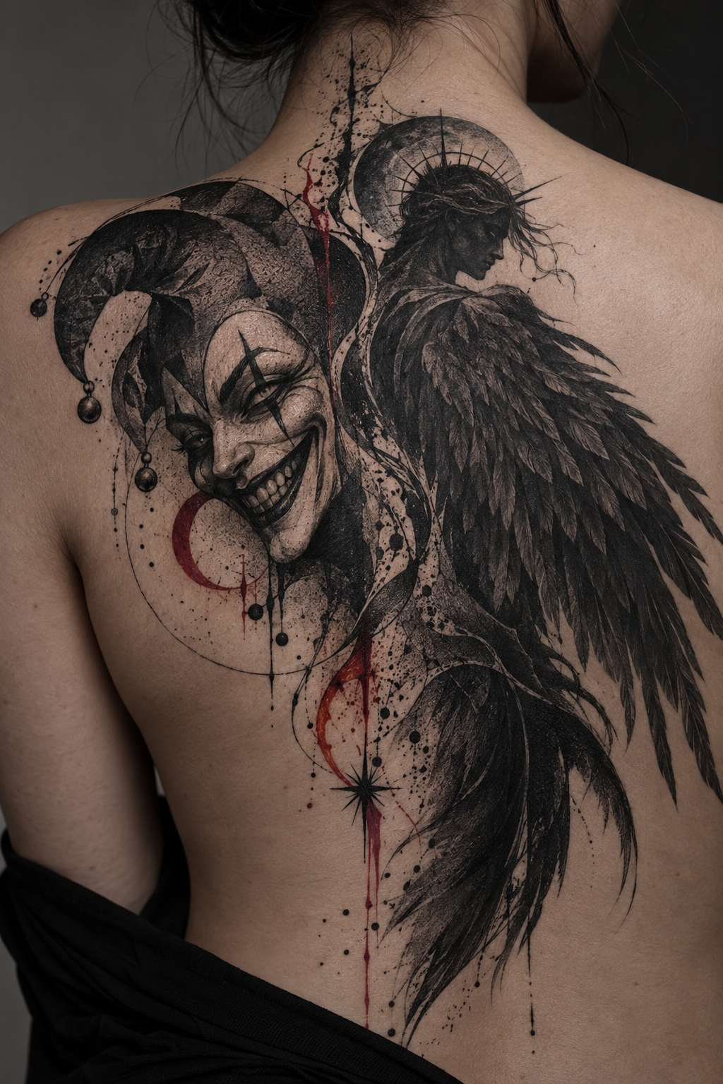Joker Contrast Batman tattoo idea