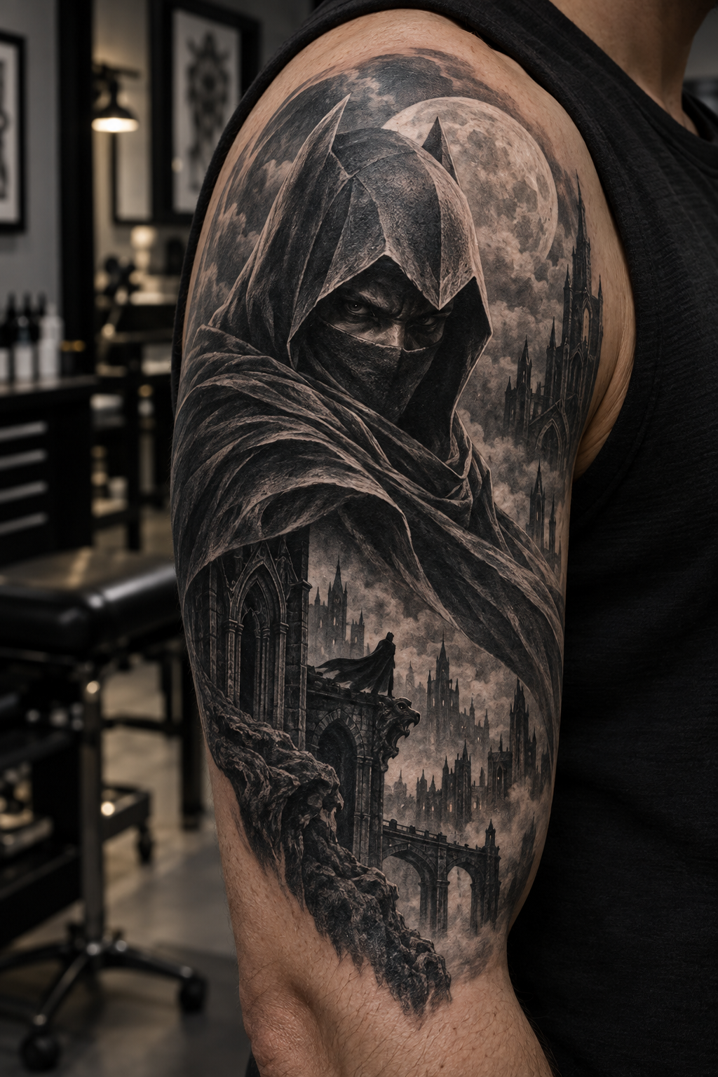 Dark Knight Portrait Batman tattoo idea