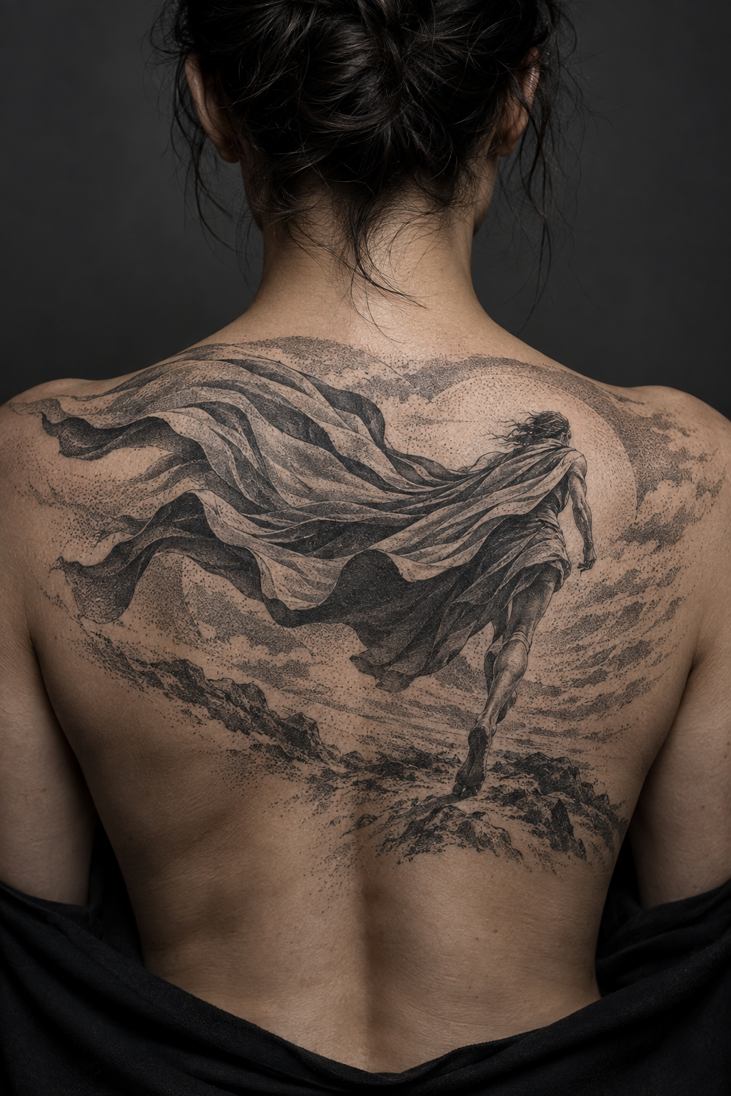 Cape in Motion Batman tattoo idea