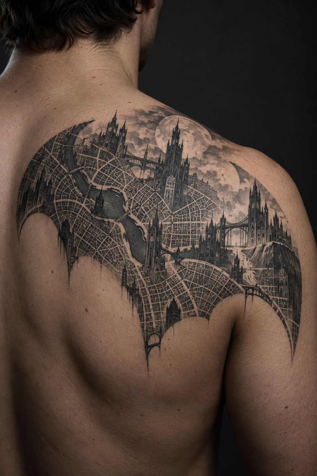 Symbolic Gotham Map Batman tattoo idea