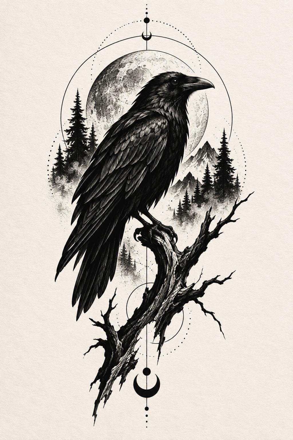 Blackwork Fox dramatic blackwork animal tattoo idea