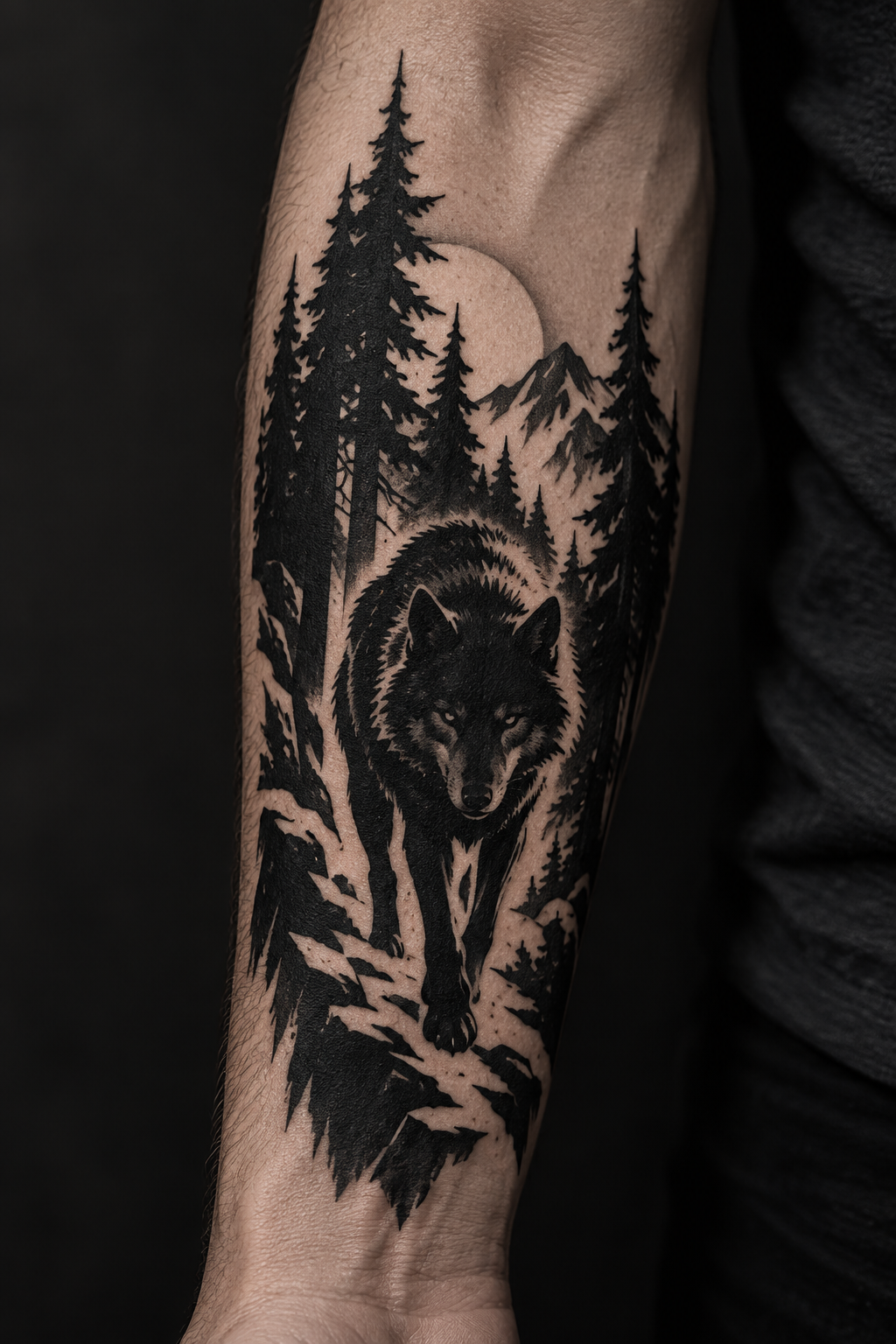 Blackwork Deer dramatic blackwork animal tattoo idea
