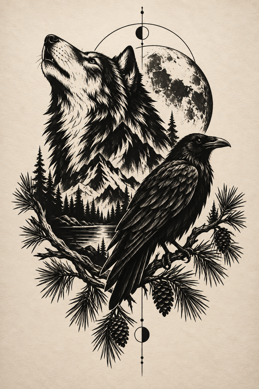 Blackwork Leopard dramatic blackwork animal tattoo idea