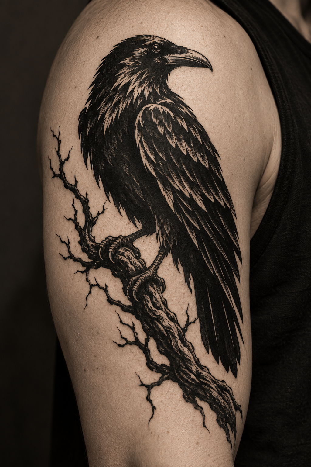 Blackwork Horse dramatic blackwork animal tattoo idea