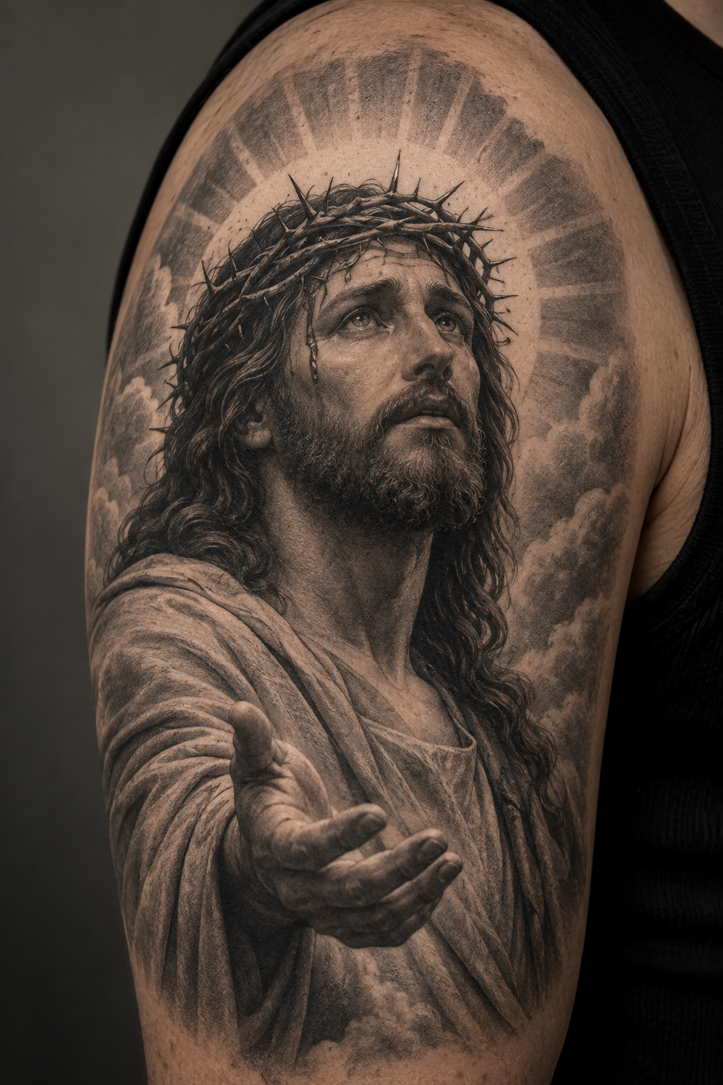 Rib Jesus Design, Jesus tattoos for men