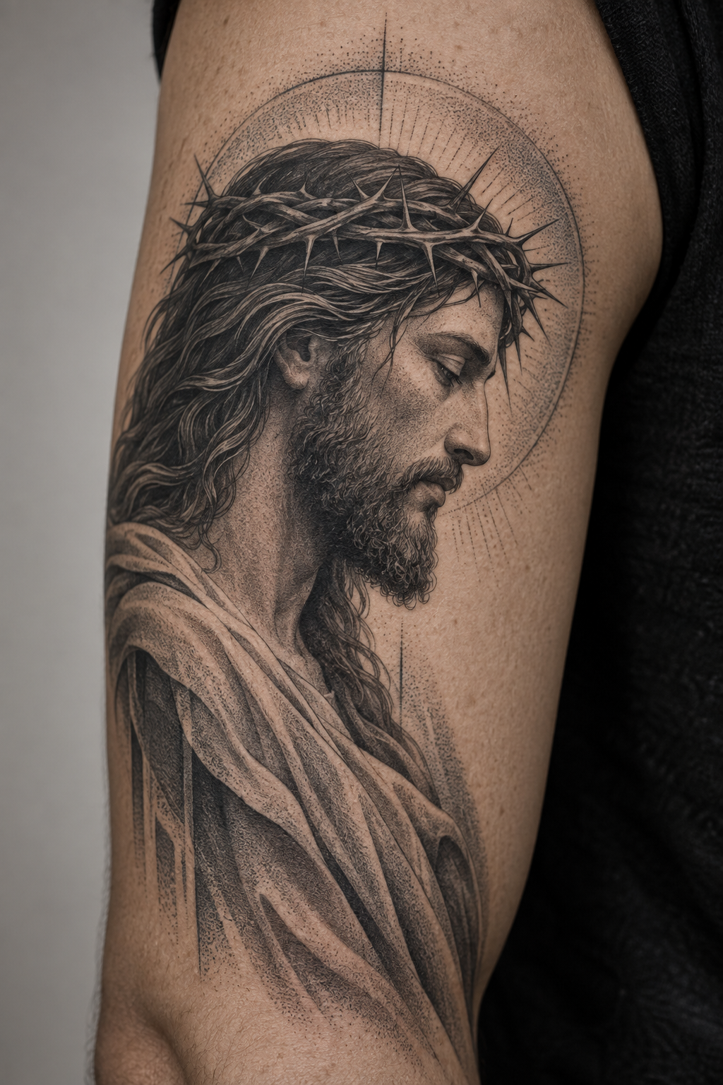 Minimal Jesus Profile, Jesus tattoos for men