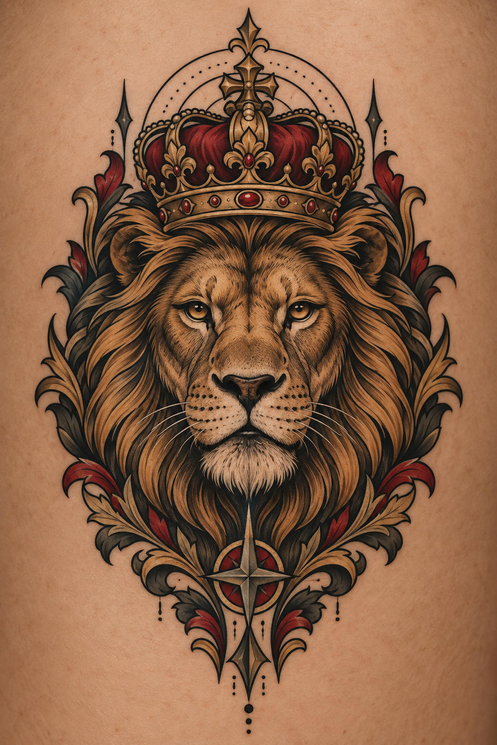 Lion of Judah Christian hand and wrist tattoo idea