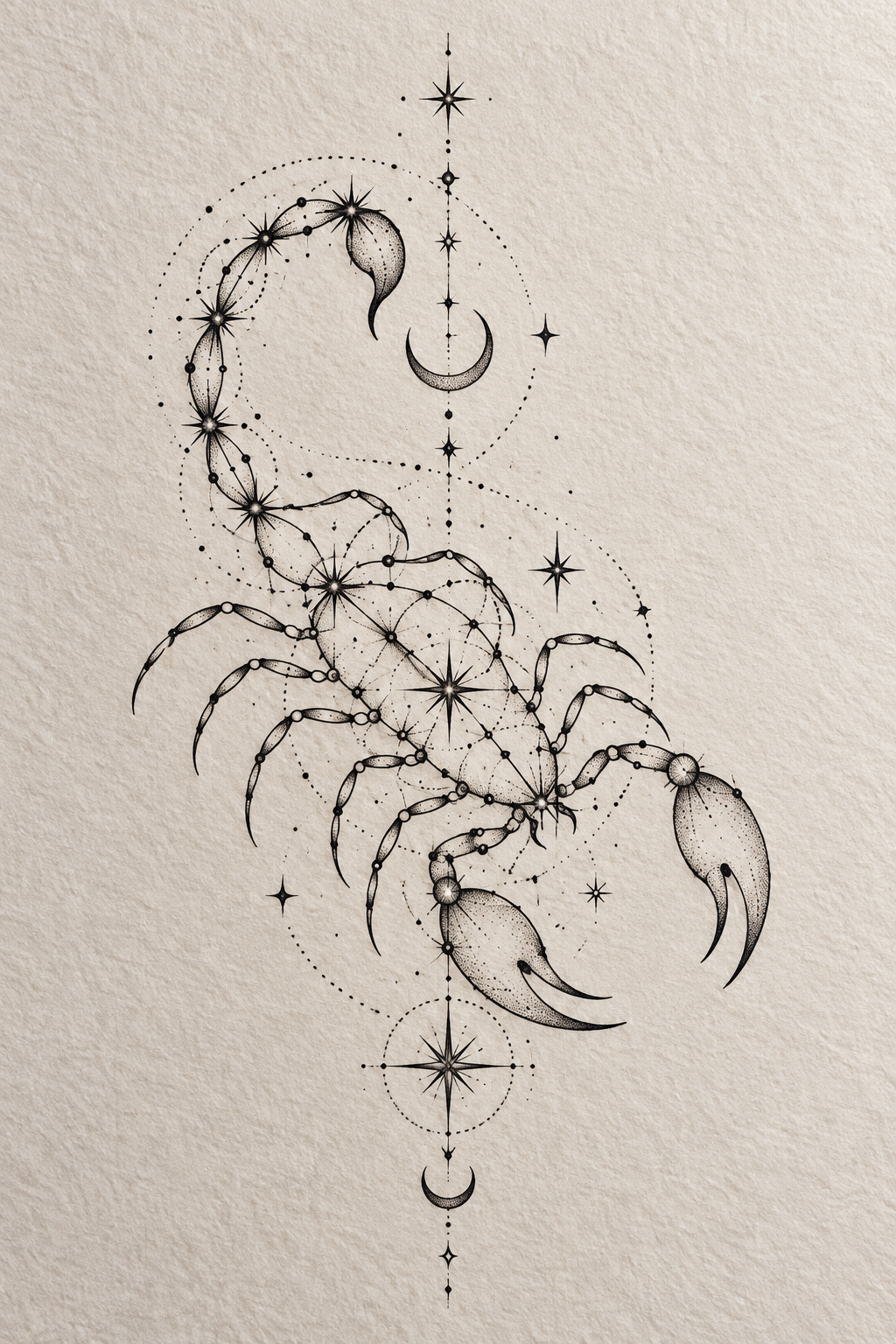 Fine line rib tattoos for women: Scorpio Constellation On The Ribs