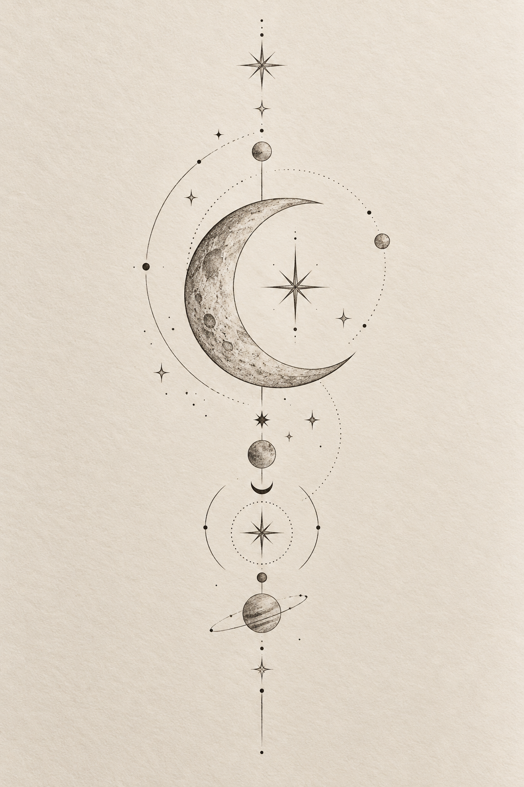 Celestial Rib Design 2 fine line rib tattoos idea