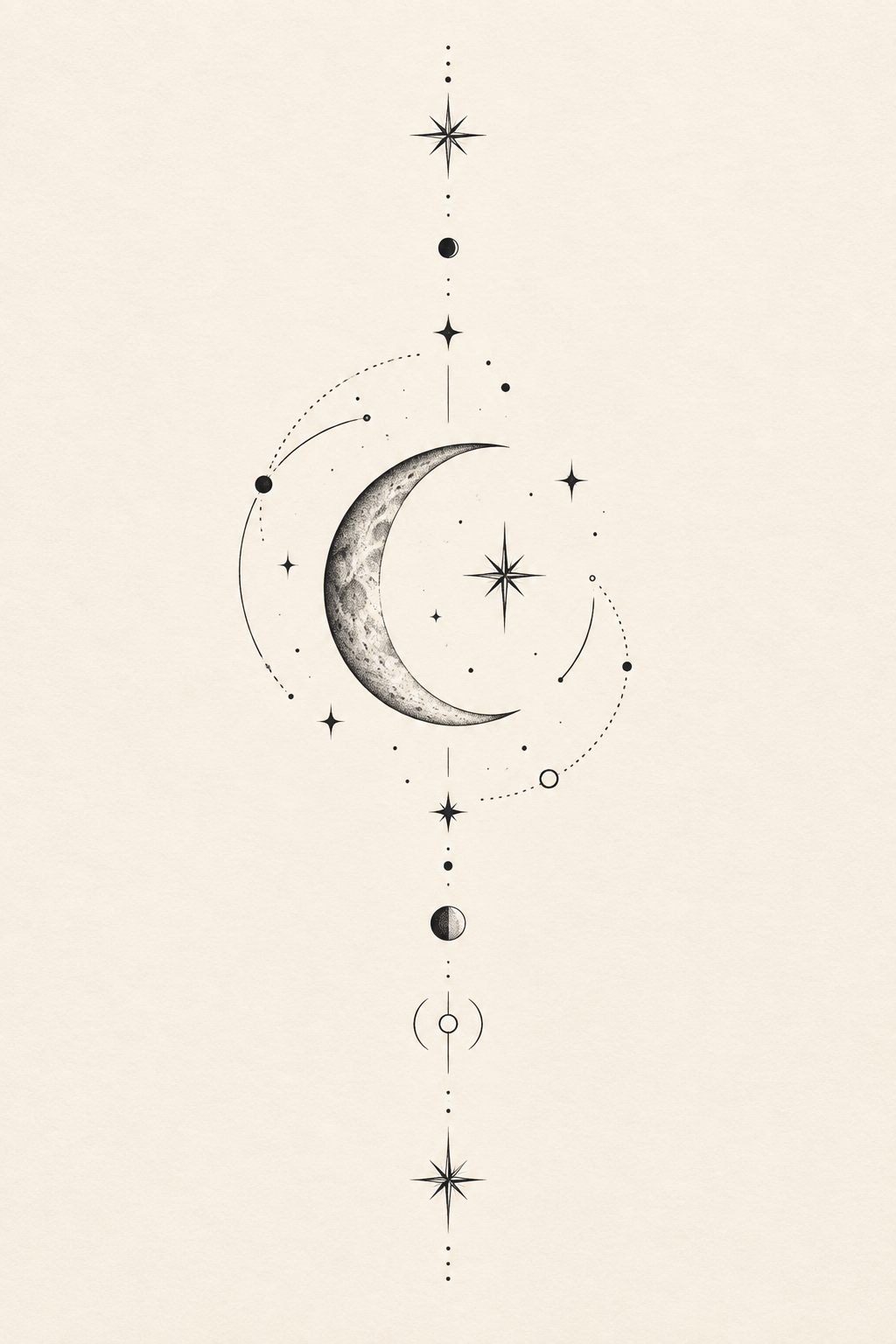Celestial Rib Design 7 fine line rib tattoos idea