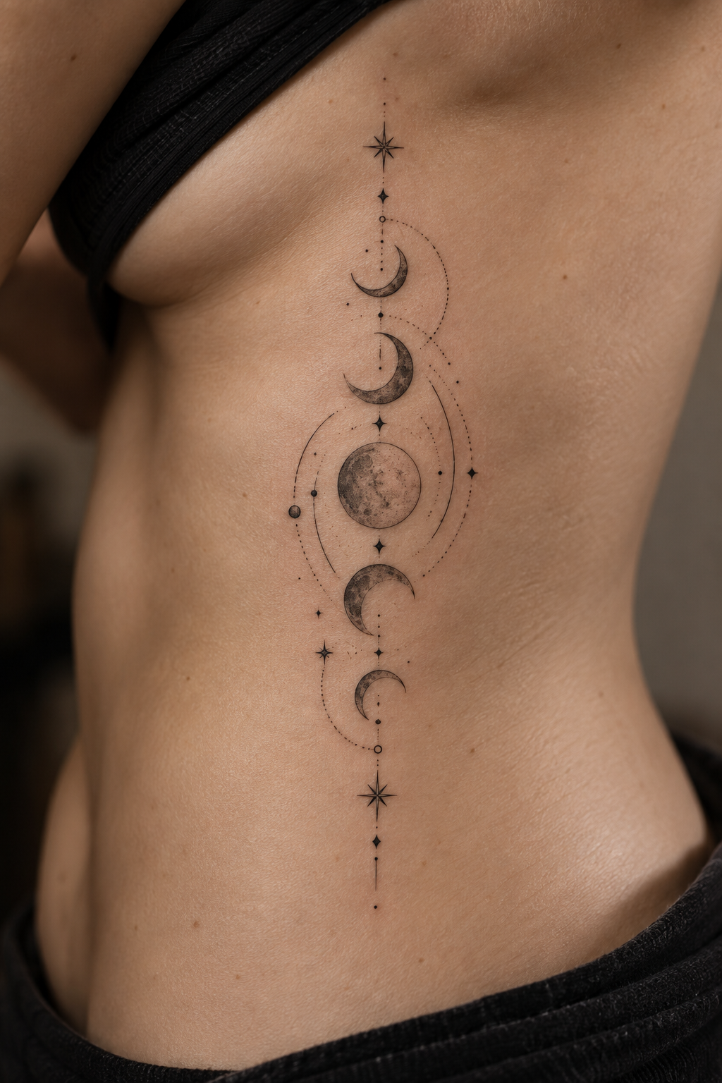 Celestial Rib Design 10 fine line rib tattoos idea