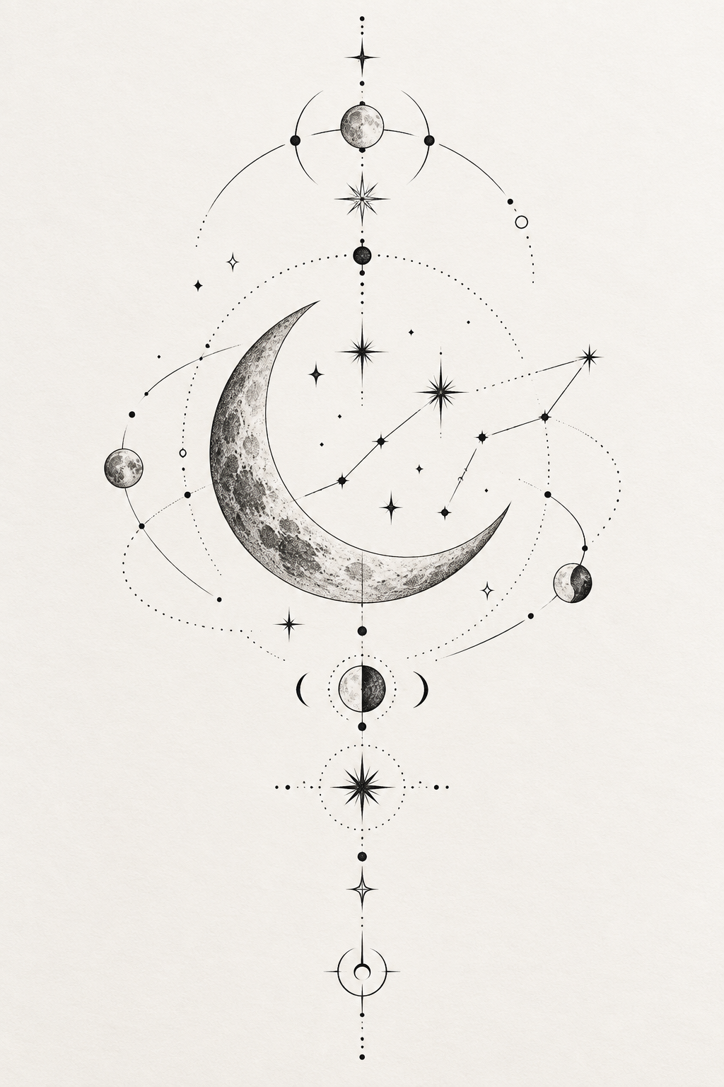 Celestial Rib Design 22 fine line rib tattoos idea