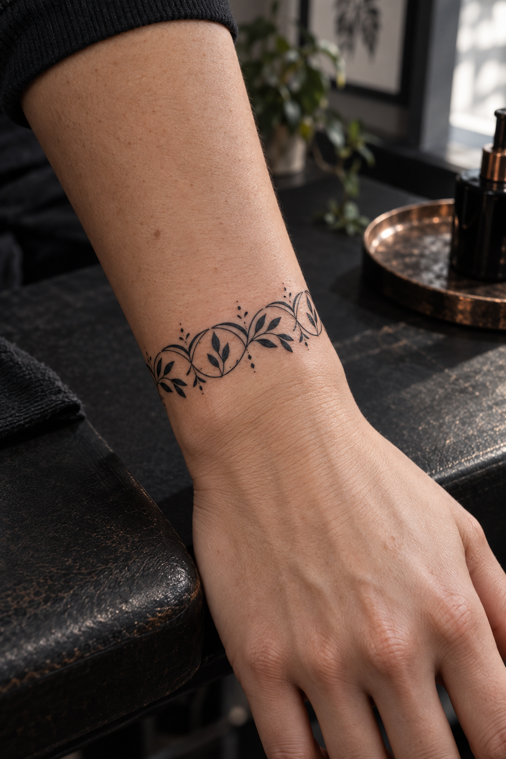 Wave line bracelet tattoo idea