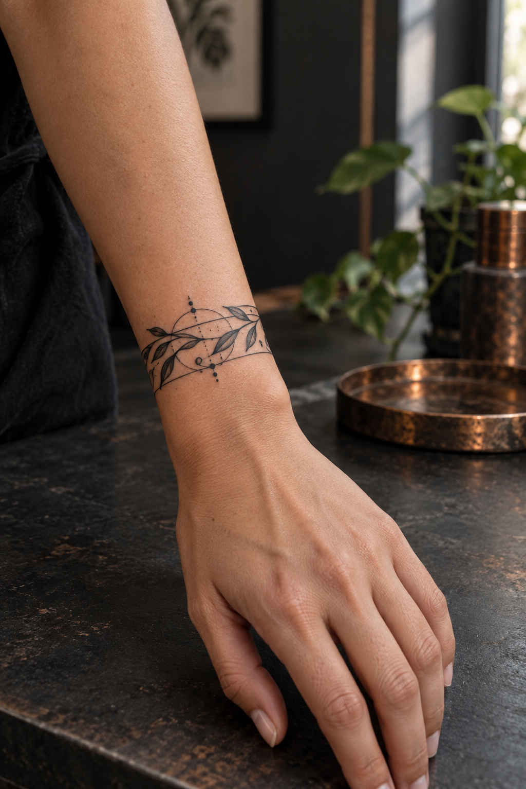 Minimal chain bracelet tattoo idea