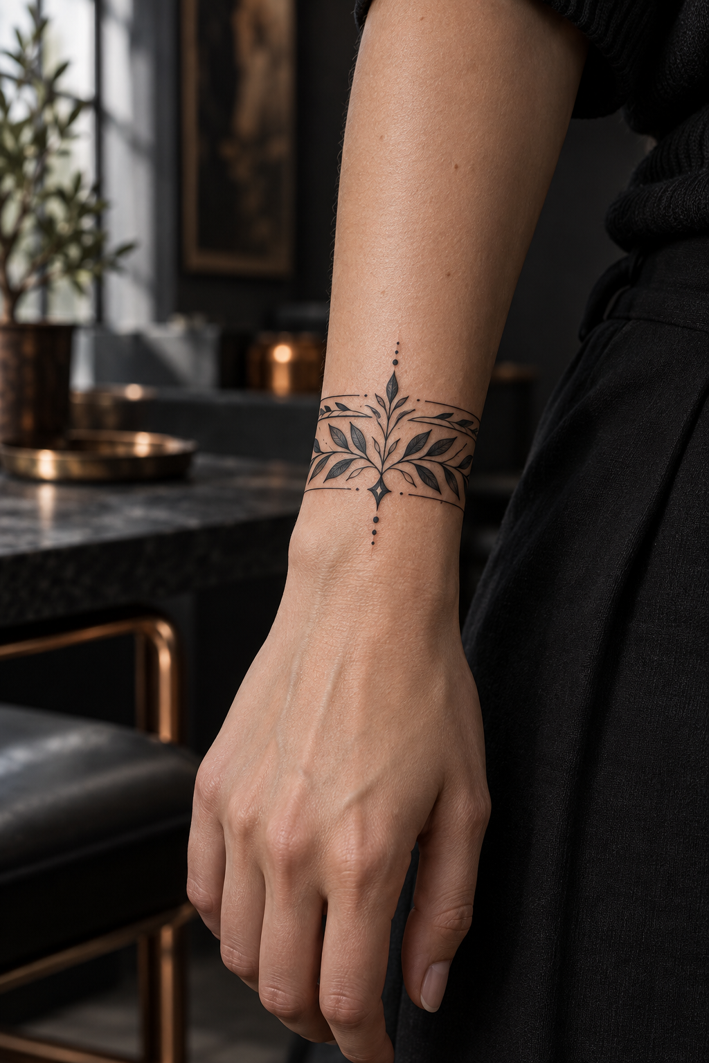 Tiny hearts bracelet tattoo idea