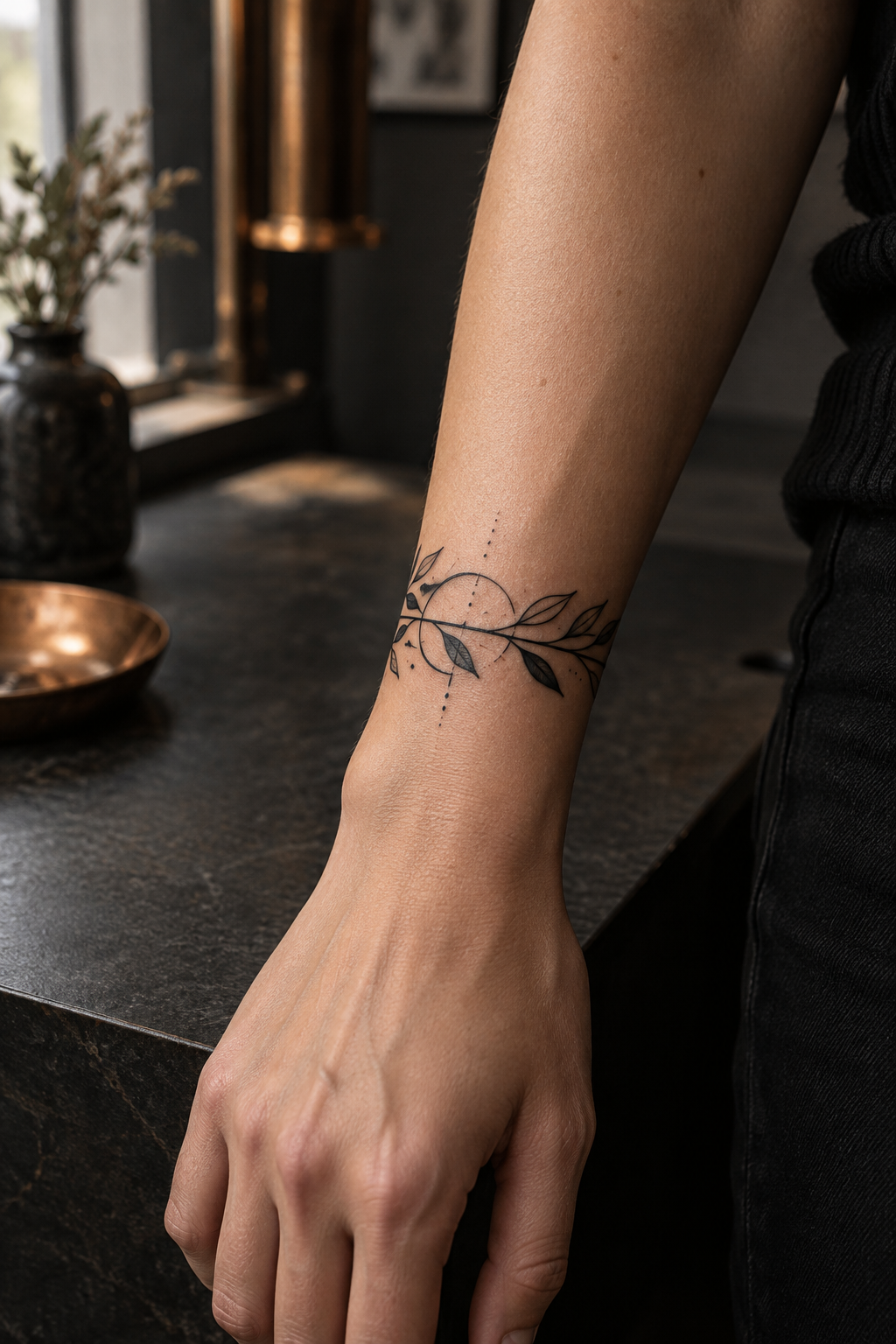 Roman numeral band bracelet tattoo idea
