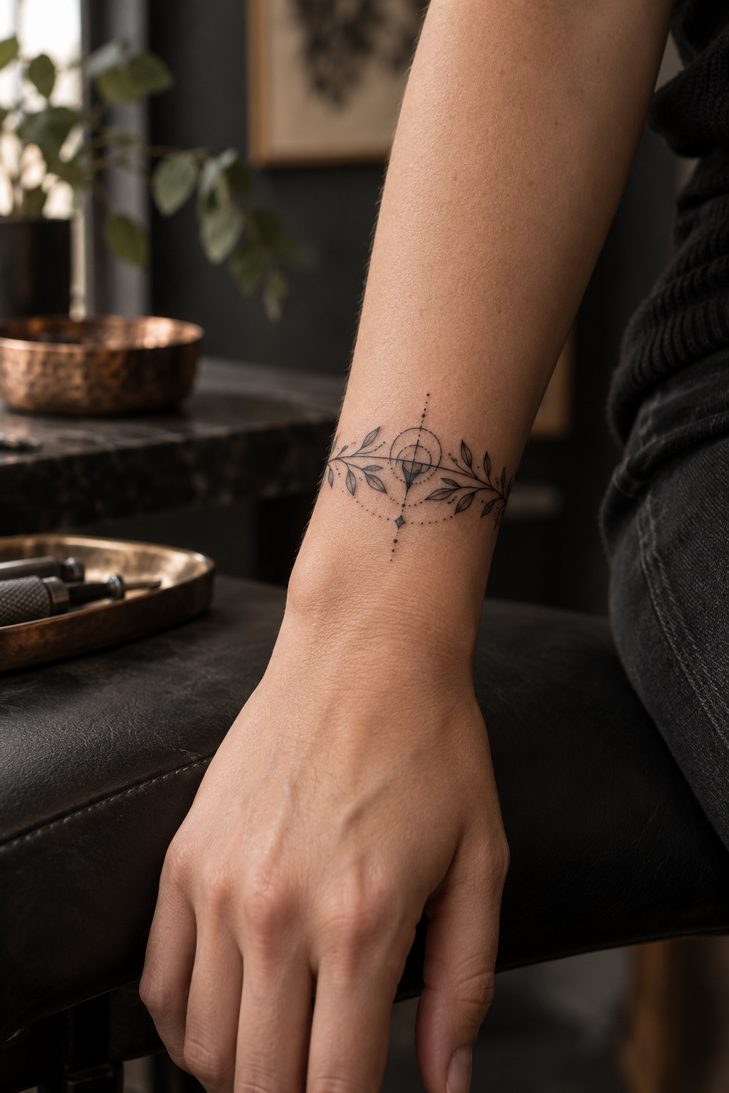 Personal symbol wrap bracelet tattoo idea
