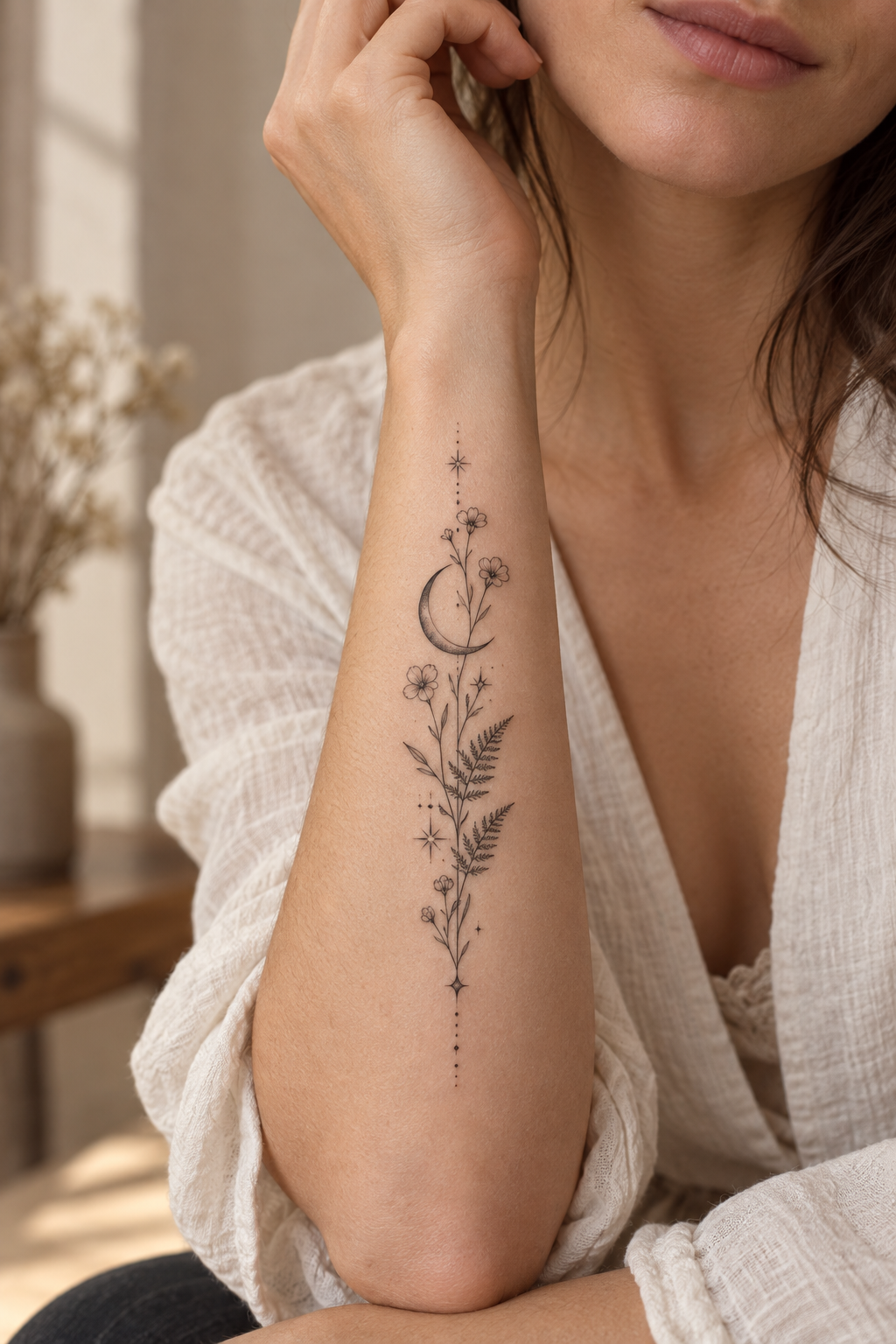 Geometric centerline spine and rib tattoos for women fine-line idea