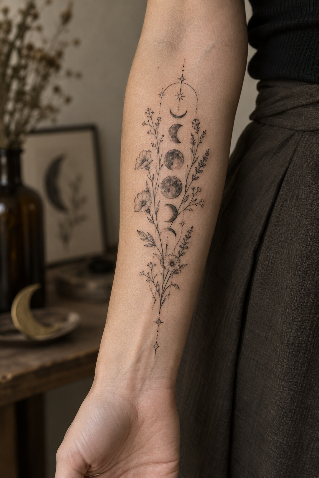Botanical rib cluster spine and rib tattoos for women fine-line idea