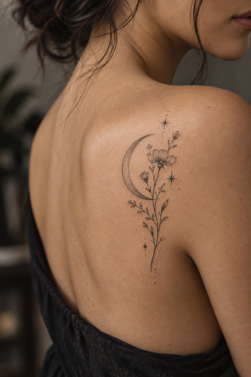 Fine-line moth spine and rib tattoos for women fine-line idea