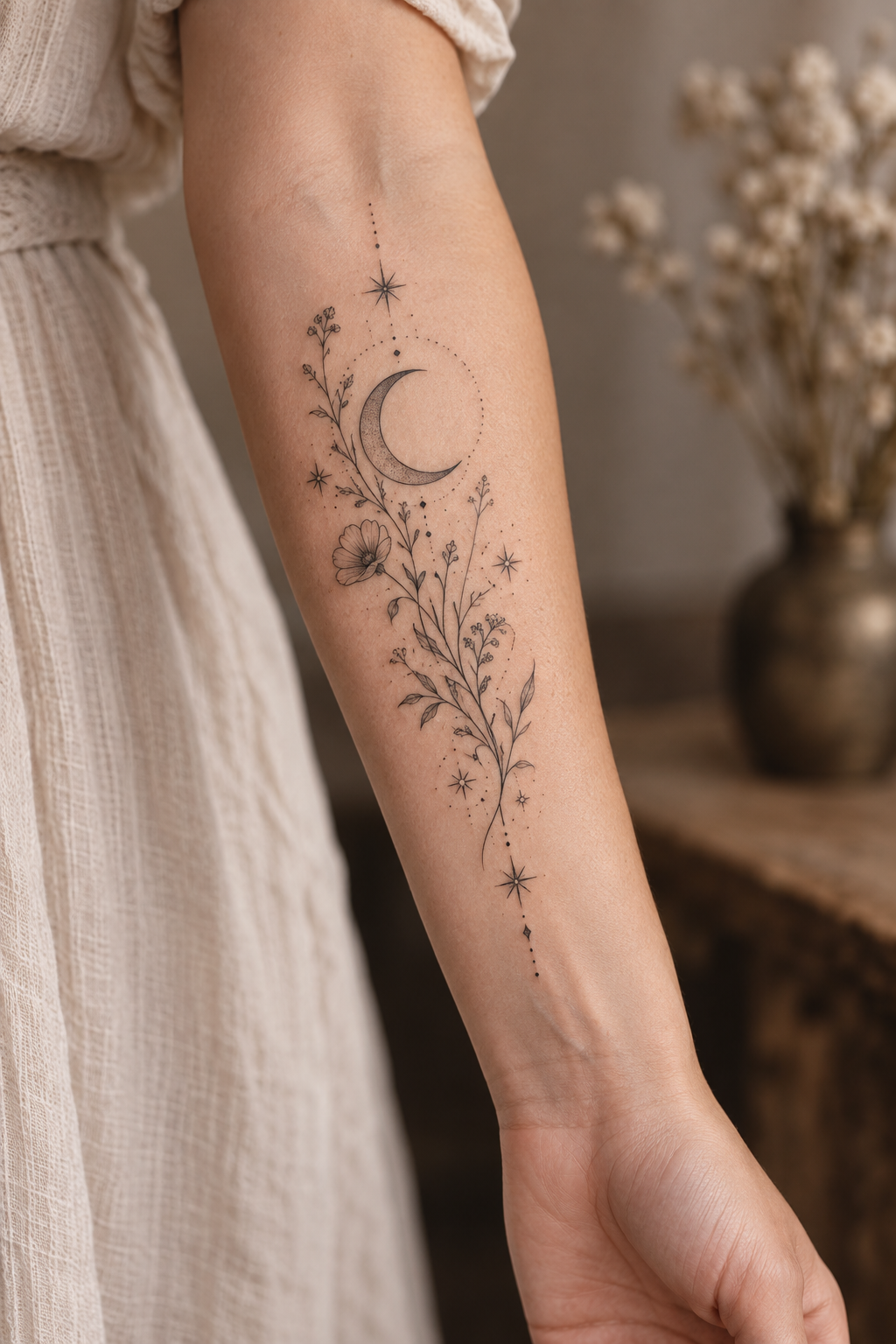 Abstract feminine curve spine and rib tattoos for women fine-line idea