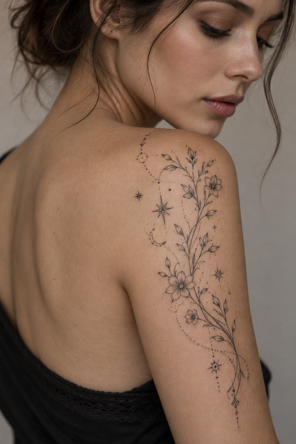 Leafy rib sweep spine and rib tattoos for women fine-line idea