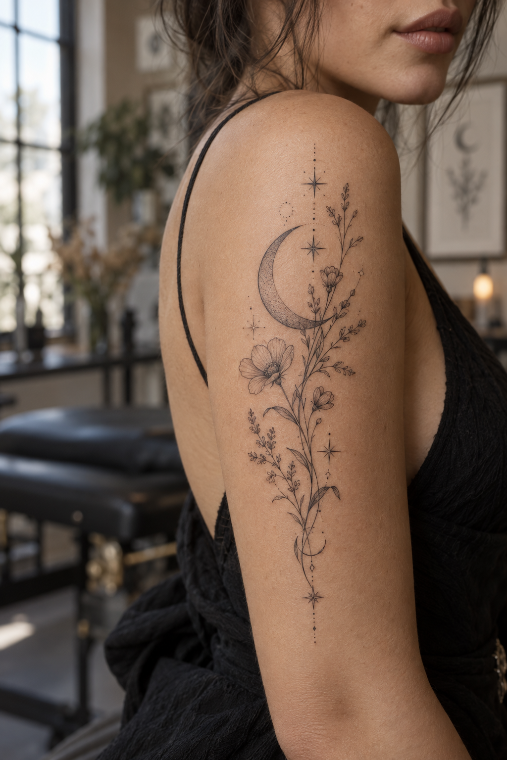 Constellation dots spine and rib tattoos for women fine-line idea
