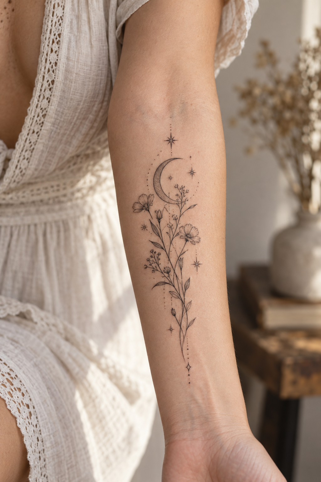 Fine-line ornamental fan spine and rib tattoos for women fine-line idea