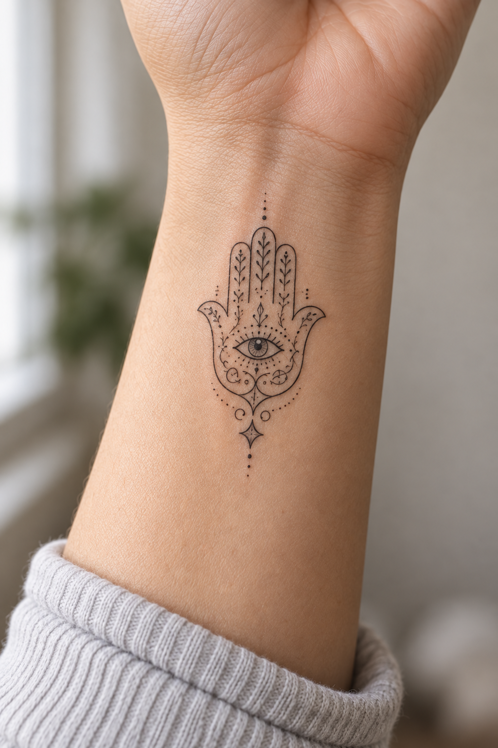 Mandala Hamsa protective hamsa tattoos for women idea