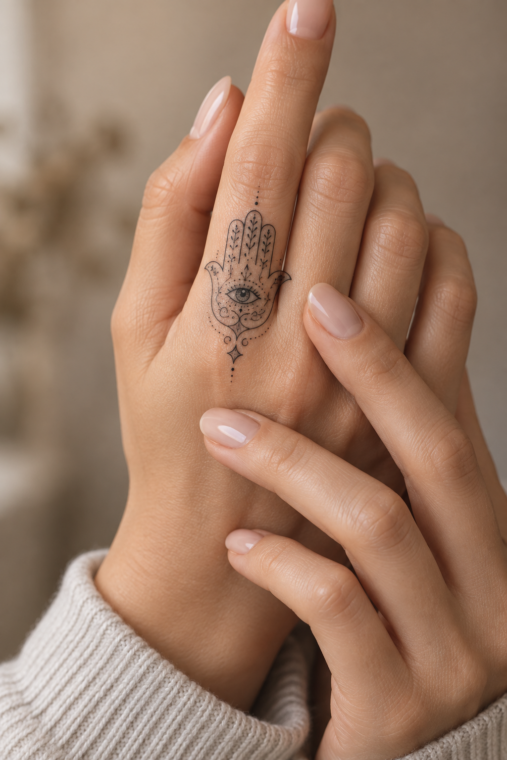 Decorative Finger Details protective hamsa tattoos for women idea