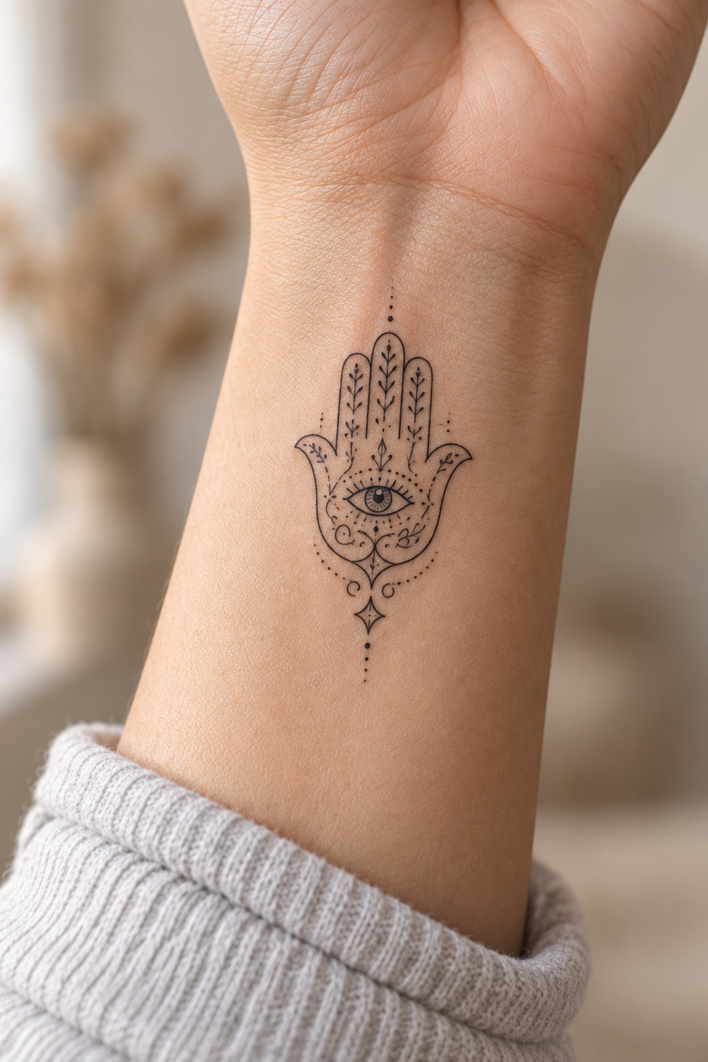 Small Wrist Hamsa protective hamsa tattoos for women idea