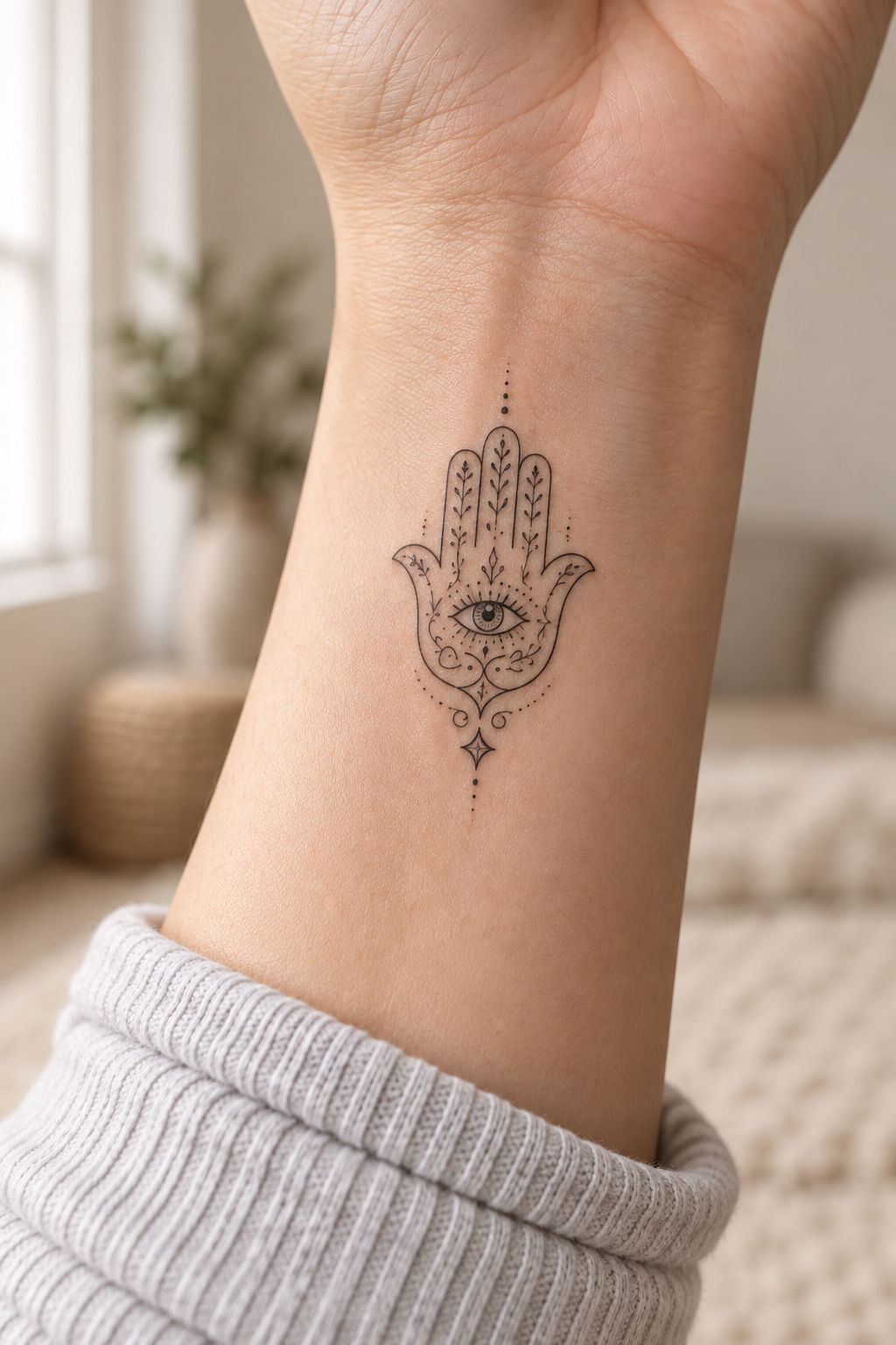 Delicate Ankle Hamsa protective hamsa tattoos for women idea