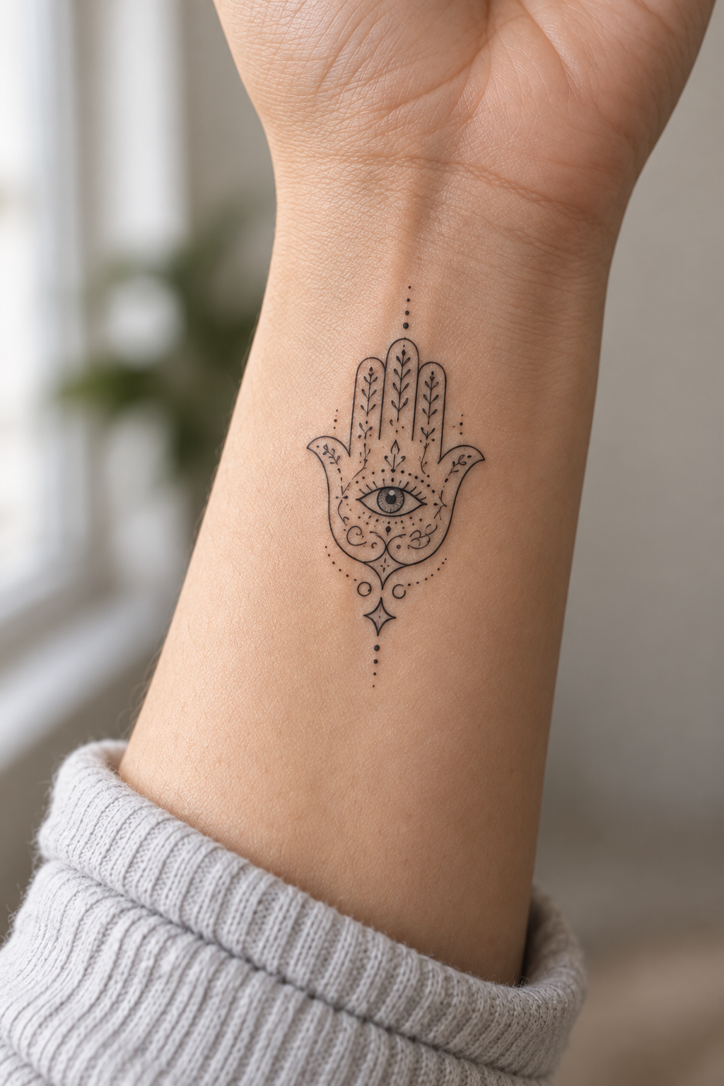 Pendant-Style Hamsa protective hamsa tattoos for women idea