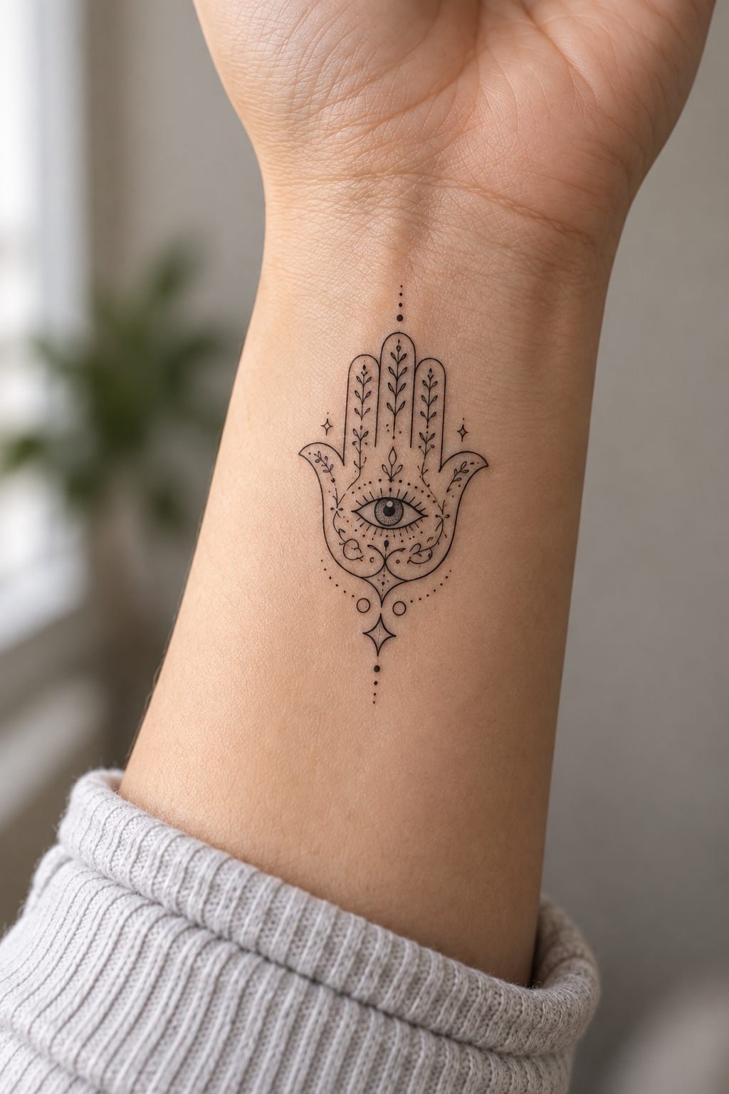 Personalized Hamsa protective hamsa tattoos for women idea
