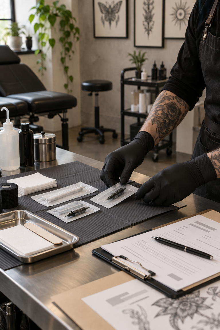 Tattoo license requirements consultation and sterile studio preparation