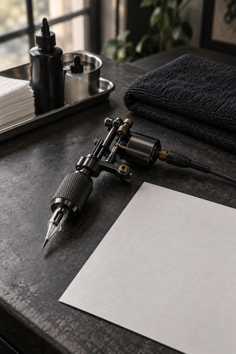 Does getting a tattoo hurt? Calm tattoo studio setup