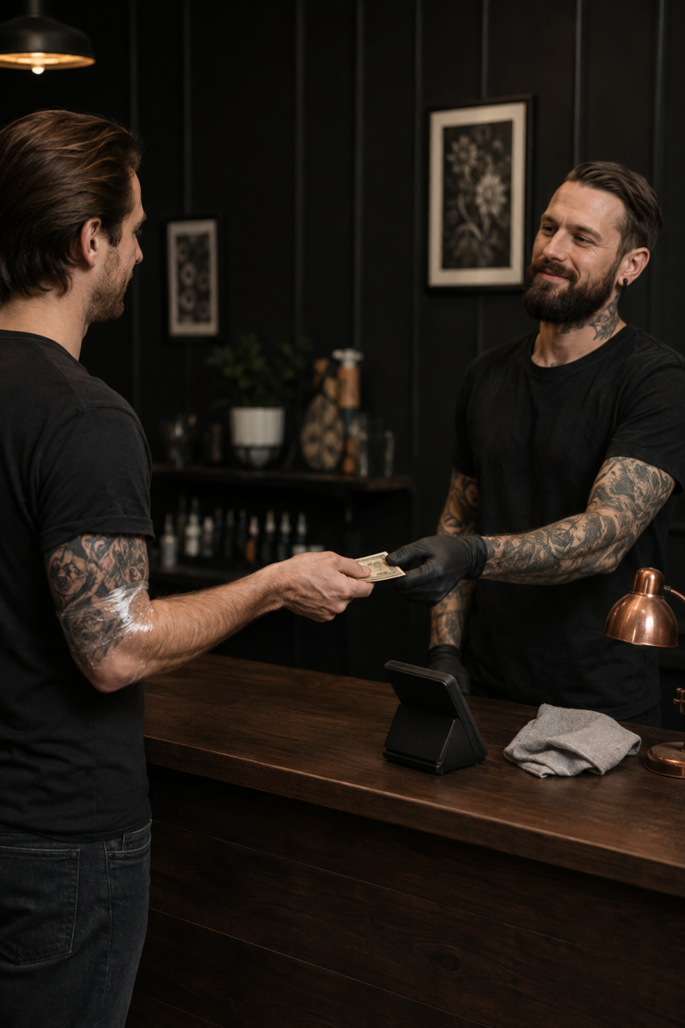 How much to tip a tattoo artist after a professional session