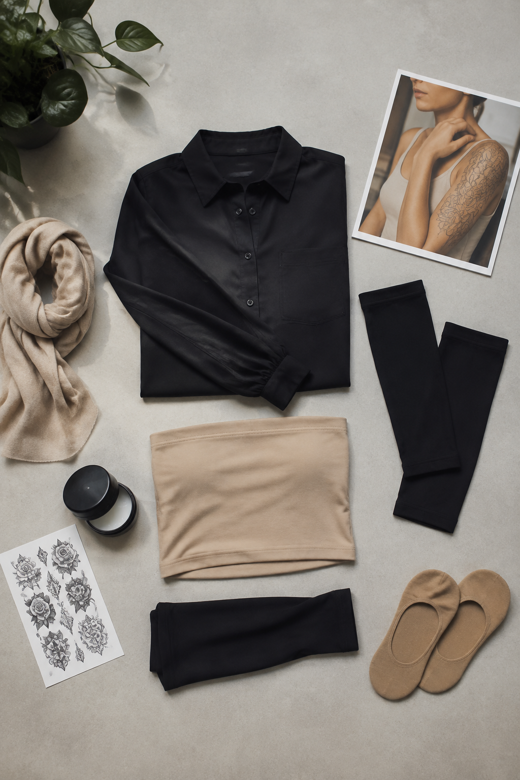 how to hide a tattoo for work: workplace-safe clothing and accessories covering common visible tattoo areas