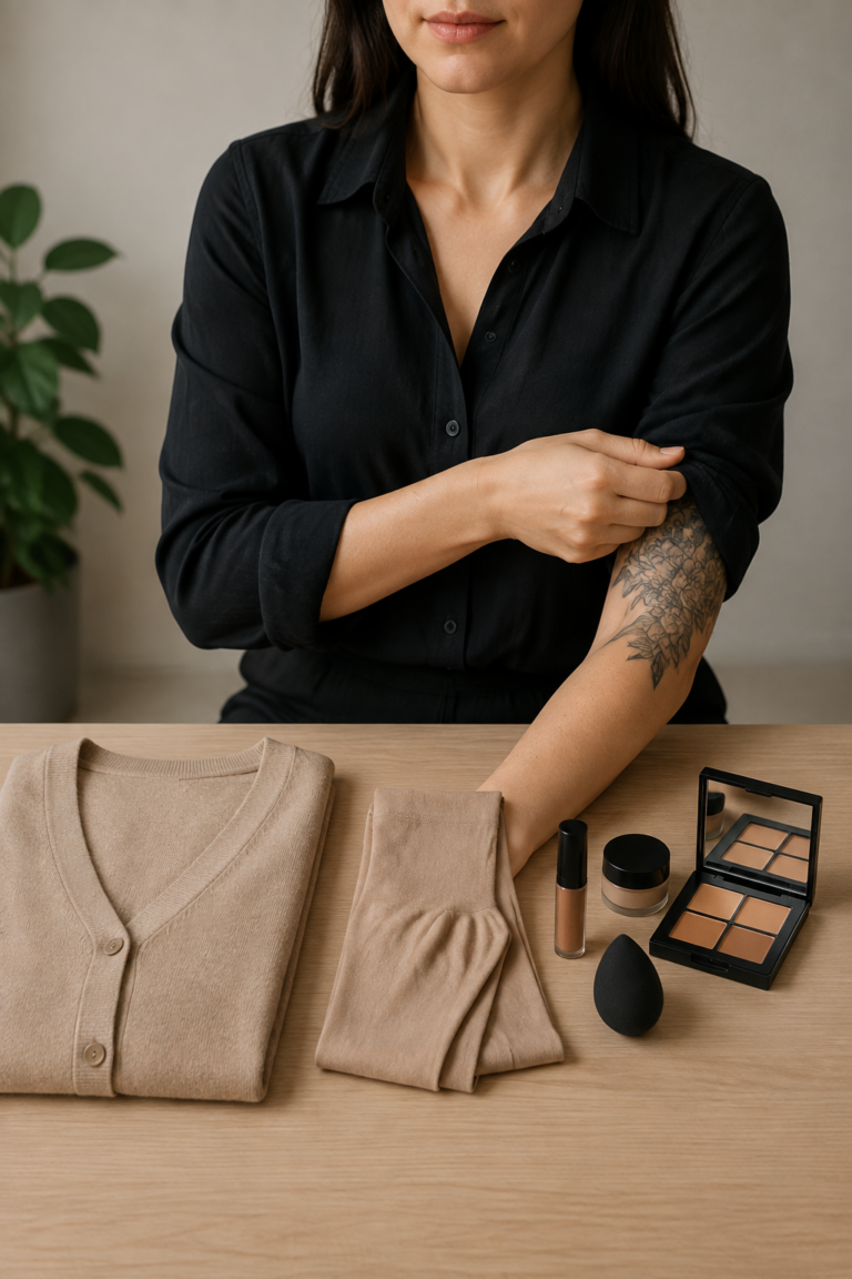 how to hide a tattoo for work: professional wardrobe and cosmetic options for covering a healed tattoo at work