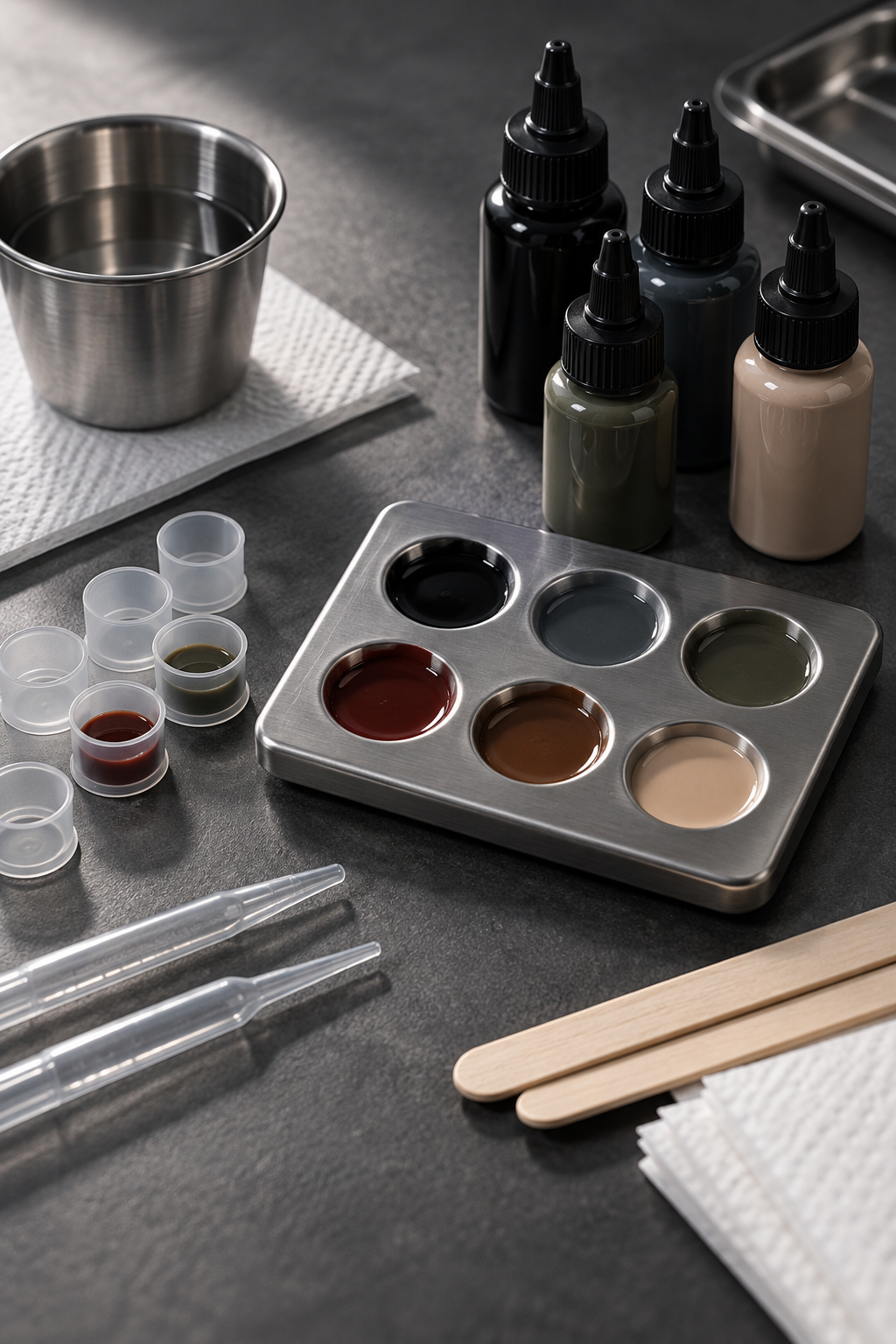 How to mix tattoo ink colors with sterile tattoo tools and disposable caps
