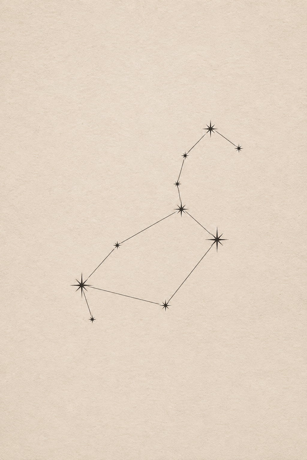 Fine-line Leo constellation tattoo concept with delicate stars