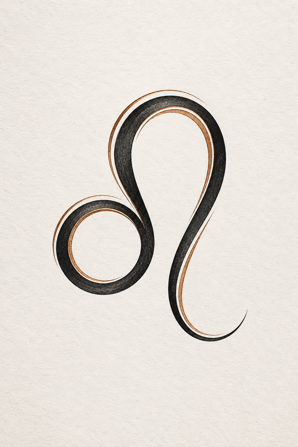 Minimalist Leo glyph tattoo concept with negative space