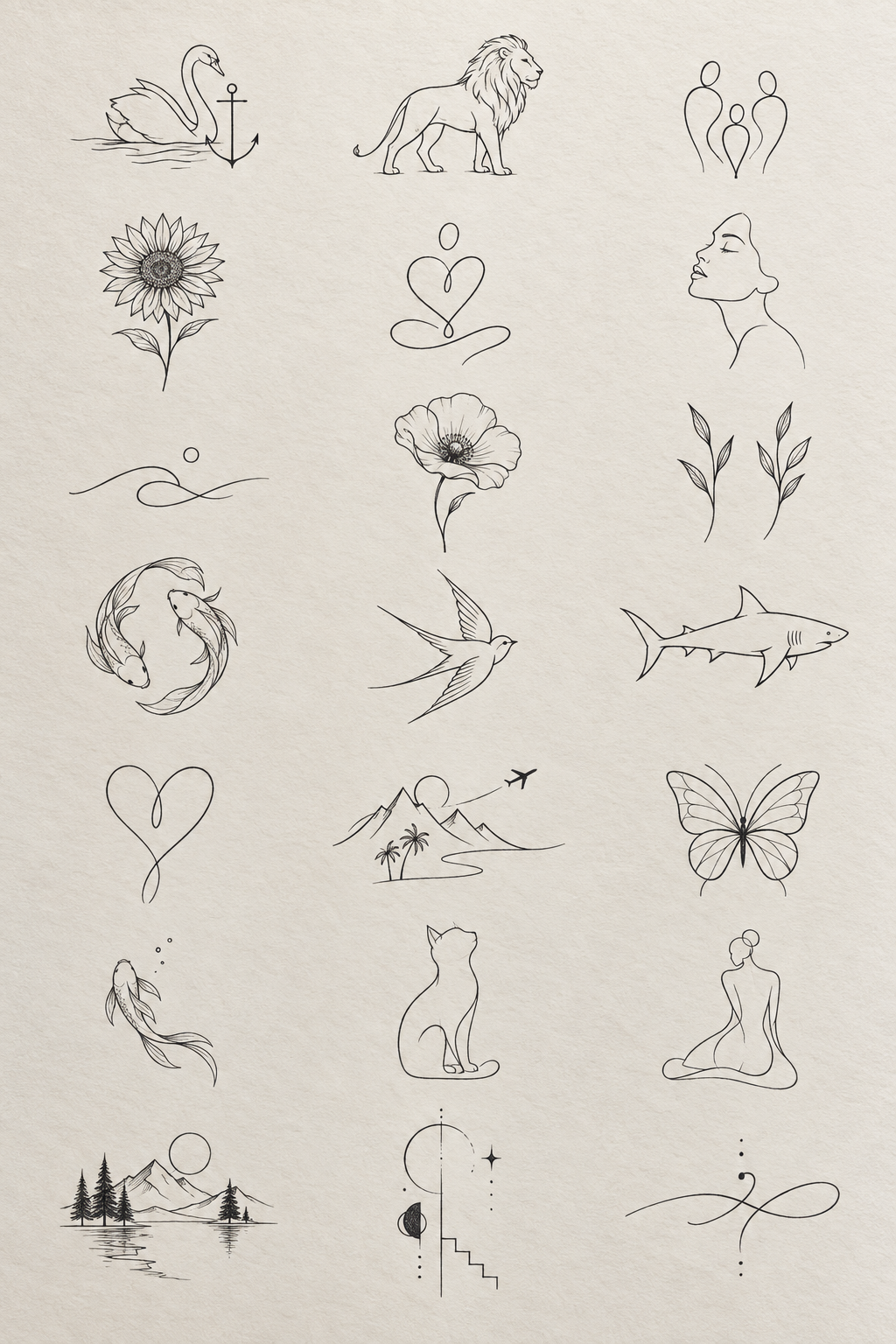 single-line tattoo ideas: Self-love emblem concept