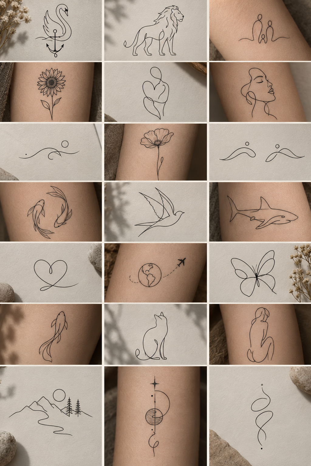 single-line tattoo ideas: Single-line bird concept